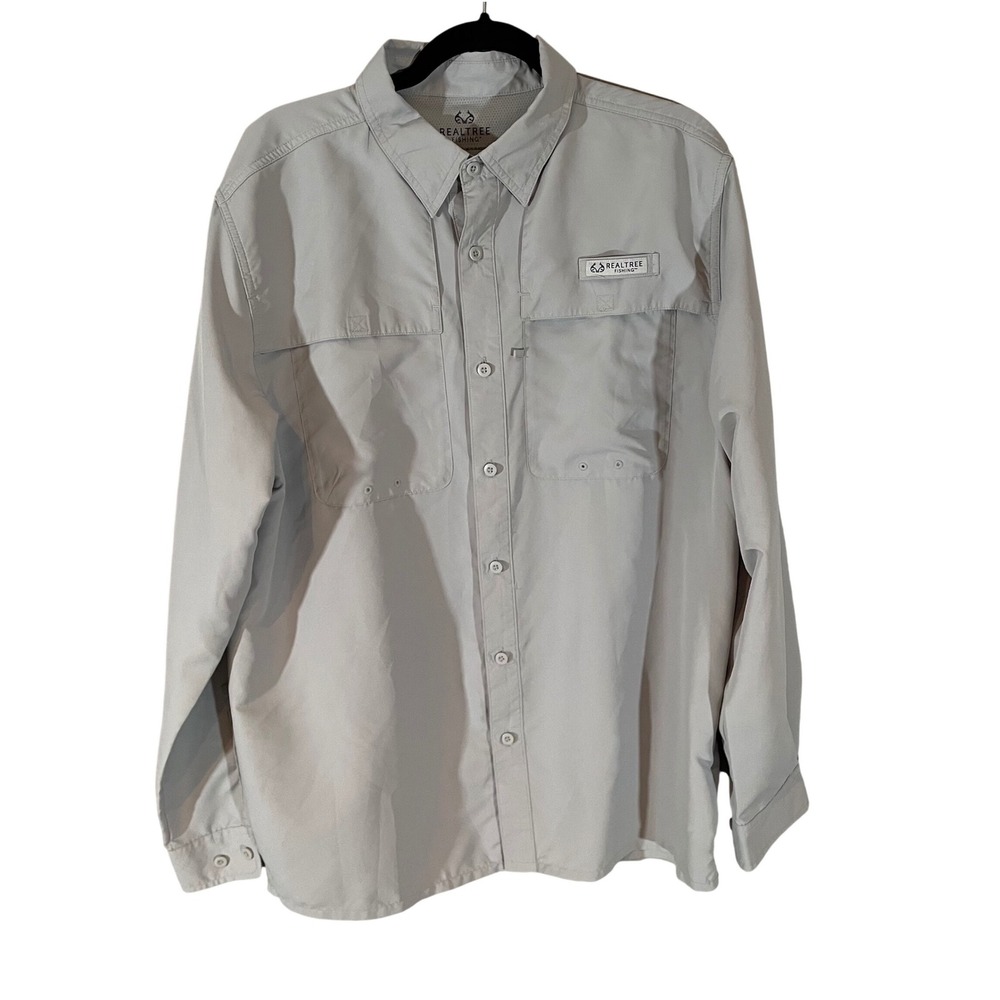 Realtree Fishing Mens Large Long Sleeve Button Down Shirt Gray Dusk
Utility